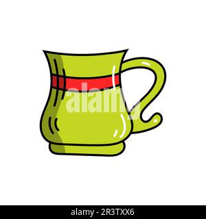 Farbenfrohe Vektortasse im Kritzelstil mit geometrischen Elementen. Stock Vektor