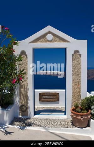 Hotel in Imerovigli, Santorin, Kykladen, Griechenland Stockfoto