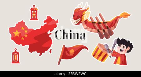 drachenboot chinesisches traditionelles Festival Trommelinstrument Melodie Musik reimt Trommeln Leistung Stock Vektor