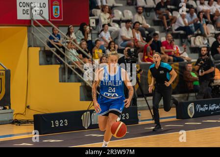 Vigo, Spanien. 24. Mai 2023 Der Spieler Panzera erhält den Ball und setzt die Angriffsaktion fort. Kredit: xan gasalla / Alamy Live News Stockfoto