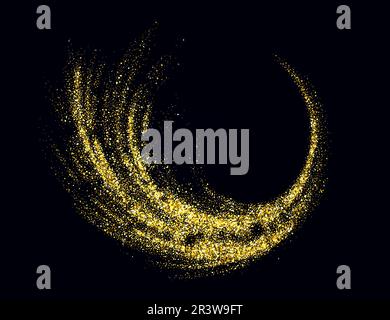 Abstraktes, glänzendes Design-Element mit goldenem Glitzer. Stock Vektor