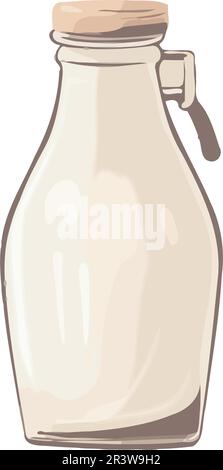 Bio-Milch in Glasflasche, ein erfrischendes Produkt Stock Vektor