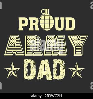 Stolzes Army-DAD-Vatertag-T-Shirt Stock Vektor