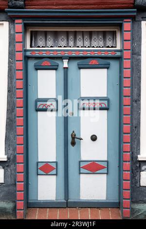 Tür in der Altstadt von Hitzacker an der Elbe Stockfoto