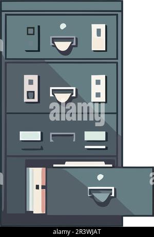 Moderner Schrank für Büroorganisation und Aktenzugang Stock Vektor