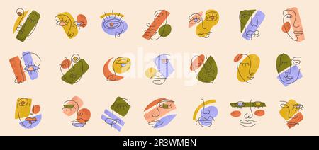 Große Gruppe verschiedener Flächen abstrakte Formen Stock Vektor