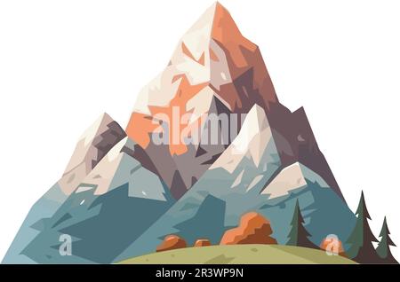 Panorama Bergkette eine Naturtapete Stock Vektor