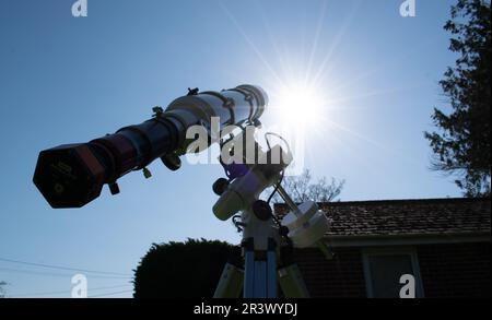 EIN junger britischer Astro-Fotograf hat ATEMBERAUBENDE Bilder des Sonnensystems und seiner Komponenten aus seinem Hinterhof in Trowbridge, Wiltshir, aufgenommen Stockfoto