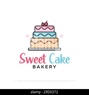 Süßes Cupcake Bakery Logo-Design inspiration.best für Ihr Logo, Symbole, Markenidentität, Symbole oder andere Stock Vektor