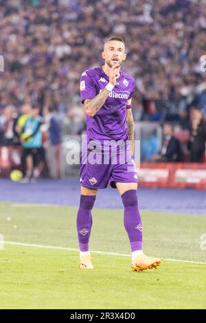 Rom, Italien - Mai 24 2023 - Fiorentina gegen f.c. Internazionale Finale Coppa Italia - biraghi cristiano fiorentina Credit: Kines Milano/Alamy Live News Stockfoto