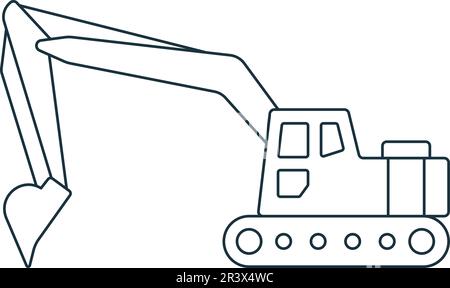 Symbol „Bagger“. Einfarbiges einfaches Schild aus der Bauinstrumentenkollektion. Hydraulikbagger-Symbol für Logo, Vorlagen, Webdesign und Infografiken. Stock Vektor