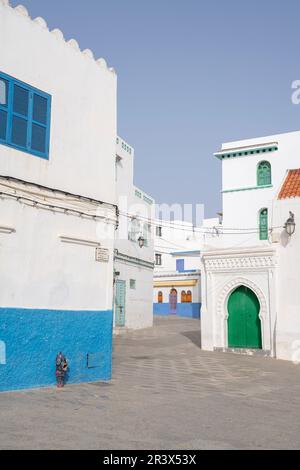 Ibn Khaldun Square, Asilah, marokko, afrika. Stockfoto