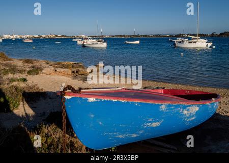 Estany des Peix, Formentera, Pitiusas-Inseln, Balearen, Spanien. Stockfoto