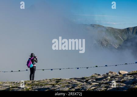 Frontera Entre Eslovaquia y Polonia, Kasprowy Wierch, Parque Nacional Tatra, Malopolska, Cárpatos, Polonia, Europa. Stockfoto