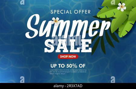 Tropischer Sommerhintergrund mit Strelitzien und tropischen Blättern. Stock Vektor