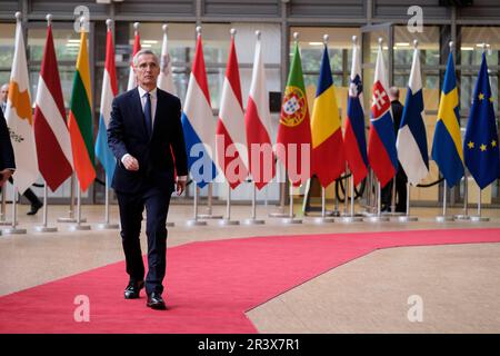 Brüssel, 15. November 2022: Jens Stoltenberg, Generalsekretär der NATO, vor einem Treffen der EU-Außenminister Stockfoto