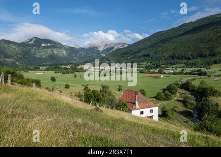 Valle de Belagua, Lola, Navarra, Spanien, Europa. Stockfoto