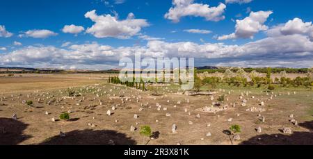 Nekropole Las Ruedas, antike Stadt Vaccea in Pintia, Padilla de Duero, Provinz Valladolid, Spanien. Stockfoto