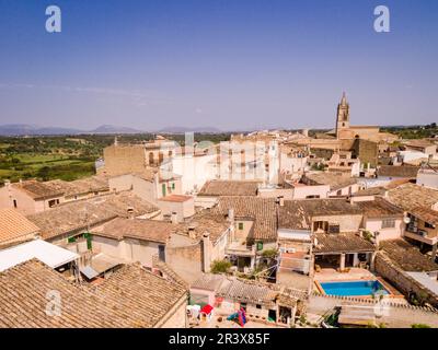 Iglesia Parroquial de Sant Feliu de Llubí, siglo XVI, Llubi, Mallorca, Balearen, Spanien, Europa. Stockfoto