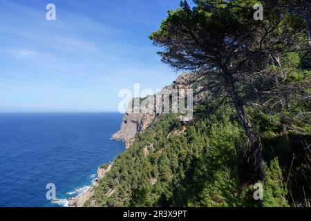 Cala Ferrera, Soller, Mallorca, Balearen, Spanien. Stockfoto