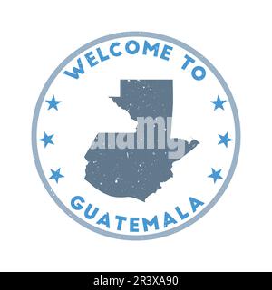 Willkommen bei Guatemala Stamp. Grunge Country Rundstempel mit Textur im magischen Merlin Farbdesign. Geometrisches Guatemala-Siegel im Vintage-Stil. VIBRANT VEC Stock Vektor