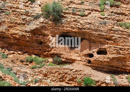 Höhlen in der Region Oued Ahansal in Marokko Stockfoto