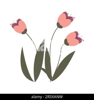 Waldblumen-Vektor. Klassische und moderne Postkarte. Magischer Aufdruck. Stock Vektor