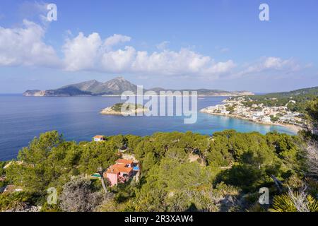 Sant Elm, küste von andratx, Mallorca, Balearen, Spanien. Stockfoto