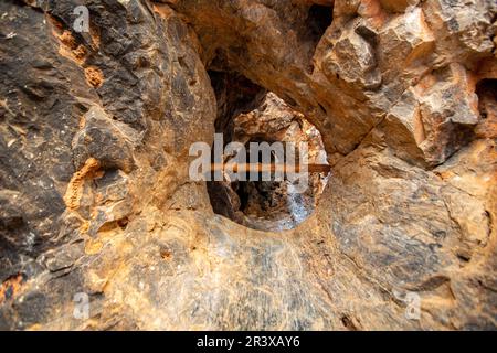 Höhlen in der Region Oued Ahansal in Marokko Stockfoto