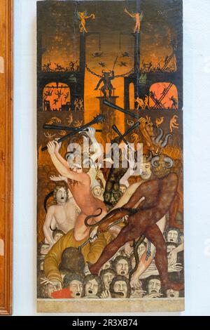 Retablo de San Gregorio, fragmento, anonimo, siglo XVI, Tempel sobre Tabla, Museo Diocesano, Catedral de la Virgen de las Nieves, Catedral de Ibiza, siglo XIII, Ibiza, Balearen, Spanien. Stockfoto