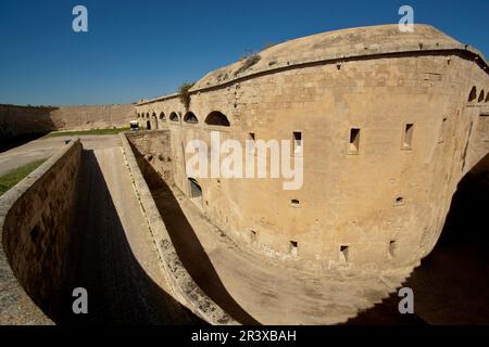 Reducto del Entrante. Fortaleza de Isabel II, Siglo XIX Puerto de Mahon. La Mola. Menorca Islas Baleares. Spanien. Stockfoto