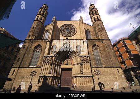 Gotica Iglesia de Santa Maria del Mar (s. XIV). Barcelona.de Catalunya. España. Stockfoto