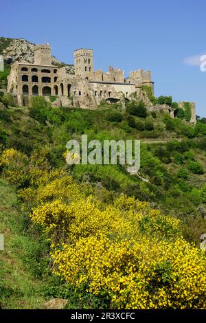 Sant Pere de Rodes, siglos VIII- IX, Parque Natural del cabo de Creus, Girona, Katalonien, Spanien. Stockfoto