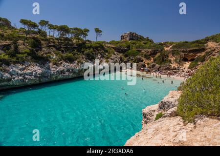 Cala de Es Moro, Santaniy, Mallorca, Balearen, Spanien, Europa. Stockfoto