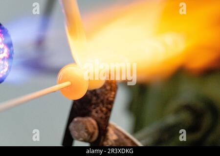 Opalina, fundido de La Fabrica de Perlas Orquidea, Montuiri, Mallorca, Balearen, Spanien. Stockfoto