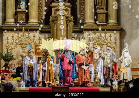 Kavalkade der Magi, Llucmajor, Mallorca, Balearen, Spanien. Stockfoto