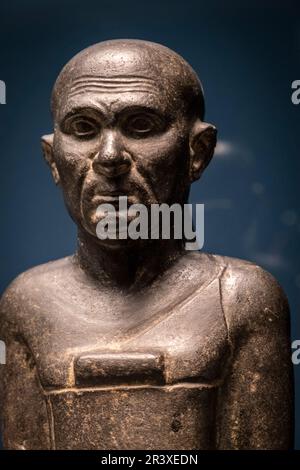 Sematauy Statue, Basalt, ptolemäische Dynastie, 150-30 v. Chr., Ägypten, Sammlung des British Museum. Stockfoto