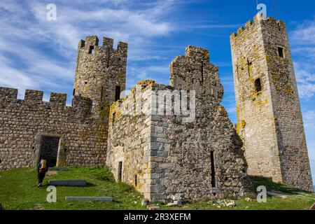 Castillo mittelalterliche, Obidos, Distrito de Évora, Alentejo, Portugal. Stockfoto