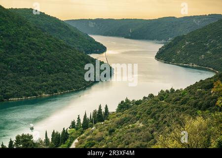 Canal de Lim, Limski-Kanal, Halbinsel Istrien, Croacia, Europa. Stockfoto