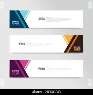 Vorlagen für horizontalen Webbanner Website-Header SEO-Anzeigen Flyer Einladungskarte Ort für ein Foto Stock Vektor