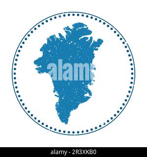 Grönländische Aufkleber. Reisegummistempel mit Landkarte, Vektorillustration. Stock Vektor