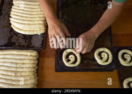 Forn de Kann Salem, Ensaimadas. Algaida. Mallorca. Balearen. España. Stockfoto