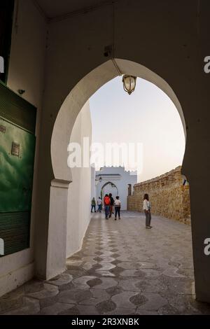 Raissouni Palast, Hassan II Kulturzentrum, Asilah, marokko, afrika. Stockfoto