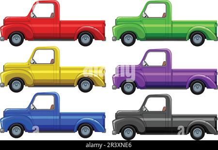 Cartoon Cars and Trucks Collection Illustration Stock Vektor