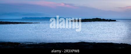 Can Curt Inselchen und Cabrera Land Meerespark, Naturschutzgebiet, Santanyi, Mallorca, Balearen, Spanien. Stockfoto