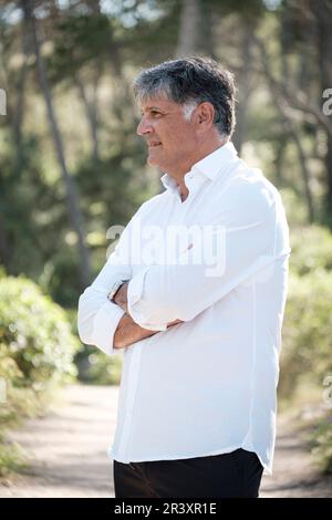 Toni Nadal, (Manacor, 22. Februar 1961) Spanischer Trainer und Sporttrainer des Tennistrainers von Anfang seiner Karriere bis 2017, von Rafael Nadal. Stockfoto