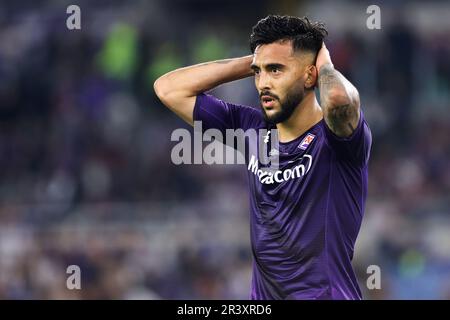 Rom, Italie. 24. Mai 2023. Nicolas Gonzalez aus Fiorentina reagiert während des italienischen Pokals, Coppa Italia, Endspiel zwischen ACF Fiorentina und FC Internazionale am 24. Mai 2023 im Stadio Olimpico in Rom, Italien - Photo Federico Proietti/DPPI Credit: DPPI Media/Alamy Live News Stockfoto