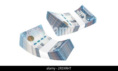 Saudi-Arabien 500 Riyals-Banknoten. Saudi-Riyal Banknotes von 500 SR. 3D-Rendern Stockfoto