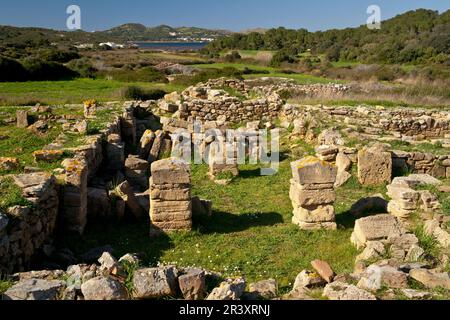 Basilika paleocristiana de Es Cap des Port, siglo V despues de Cristo. Fornells. Es Mercadal. Menorca Islas Baleares. Spanien. Stockfoto