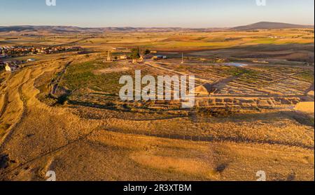 Numancia, población celtíbera, Cerro de La Muela, Garray, Provincia de Soria, Comunidad Autónoma de Castilla y Leon, Spanien, Europa. Stockfoto